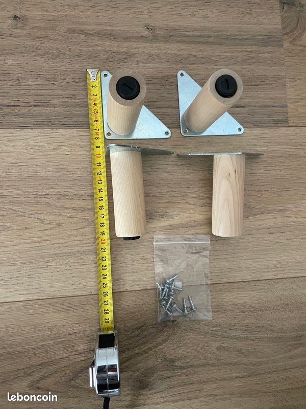Pieds de lit bois clair 9,4 cm (image 1)