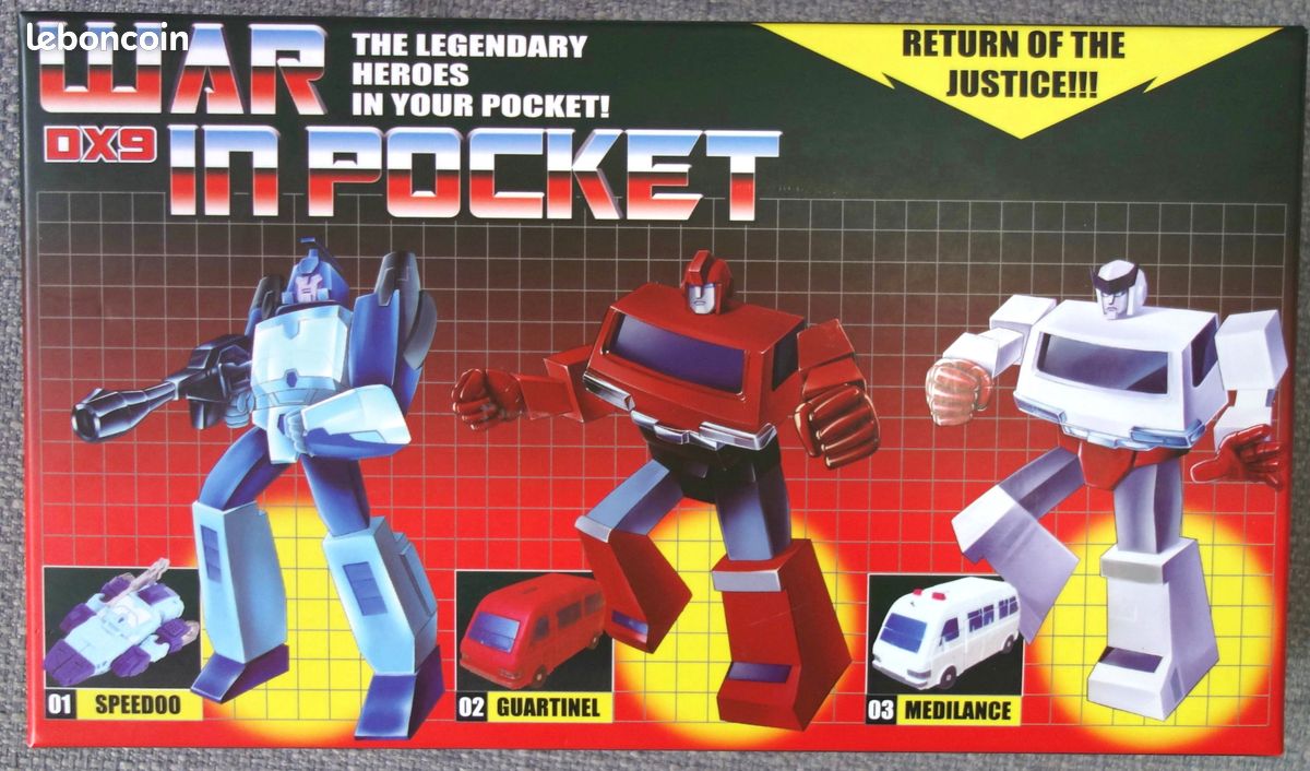 TRANSFORMERS DX9 War in Pocket X01-X02-X03 Blurr Ironhide Ratchet 