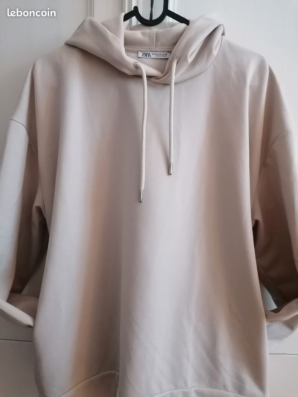 Sweat à capuche beige Zara, Homme TM Vêtements
