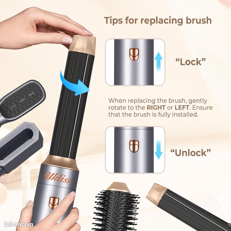 Ukliss Hair Styler, Airstyler 6 IN 1, Brosse Soufflante, Seche Cheveux avec Boucleur a Cheveux à Air (image 2)