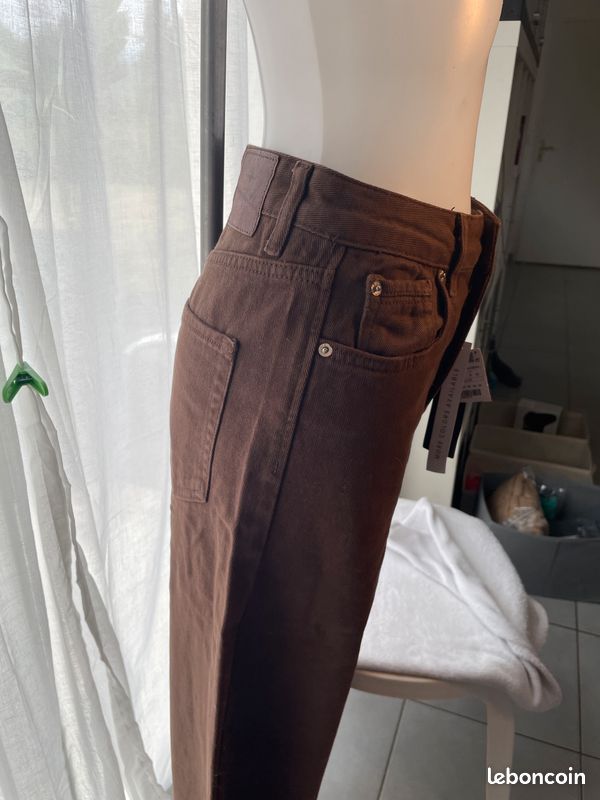 Jeans marron super wideleg marque "Stradivarius" taille 36 neuf avec étiquette (image 6)