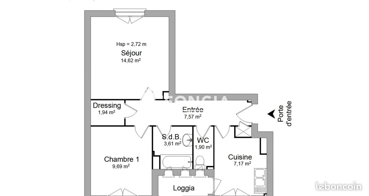Appartement 2 pièces 47 m² · à Brest · 47 m² · 530 €/mois