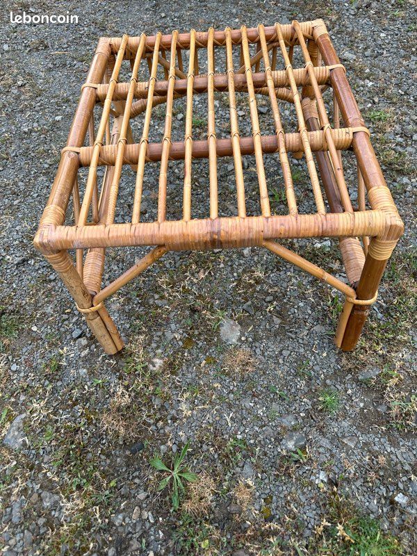 Table basse en bambou vintage (image 3)