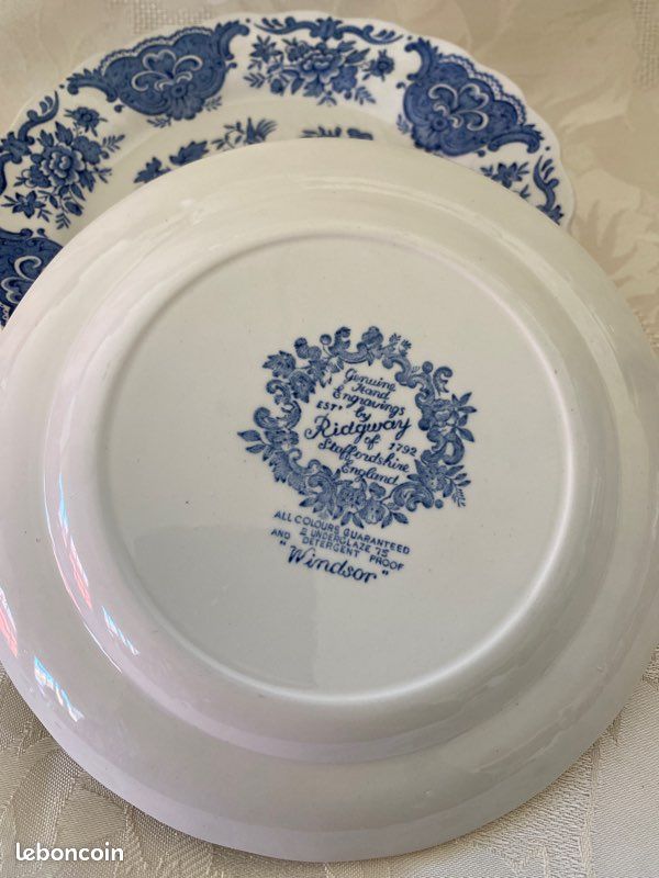 Lot De 9 Anciennes Assiettes A Dessert Ridgway Windsor