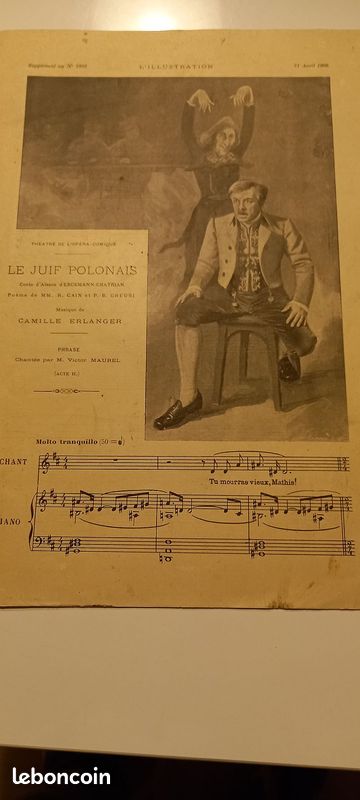 Musique Partitions Supplément musical de l'illustration époque 1900 (image 1)