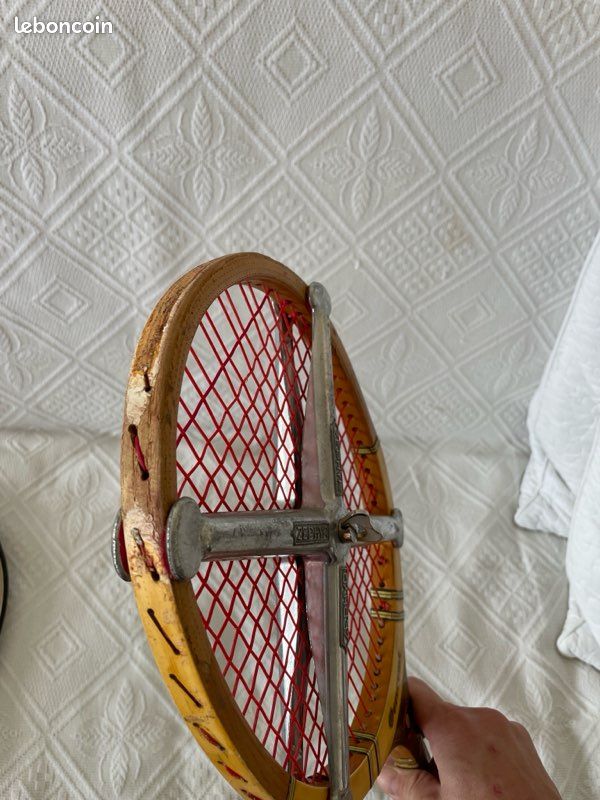 Raquette Tennis Bois Vintage Gauthier Overcome - 1950, Avec Presse Et Housse