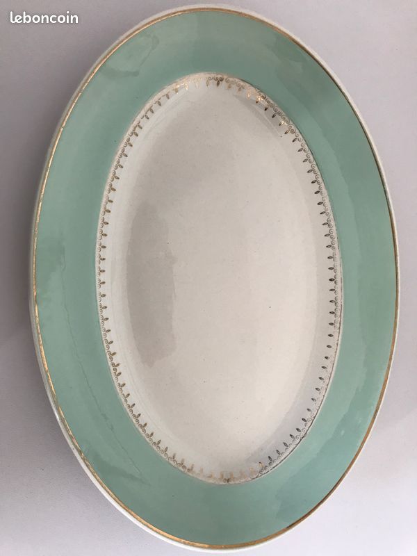 Service de table vintage 41 pièces - K&G Lunéville "Senlis" - Vert d'eau & Or (image 10)
