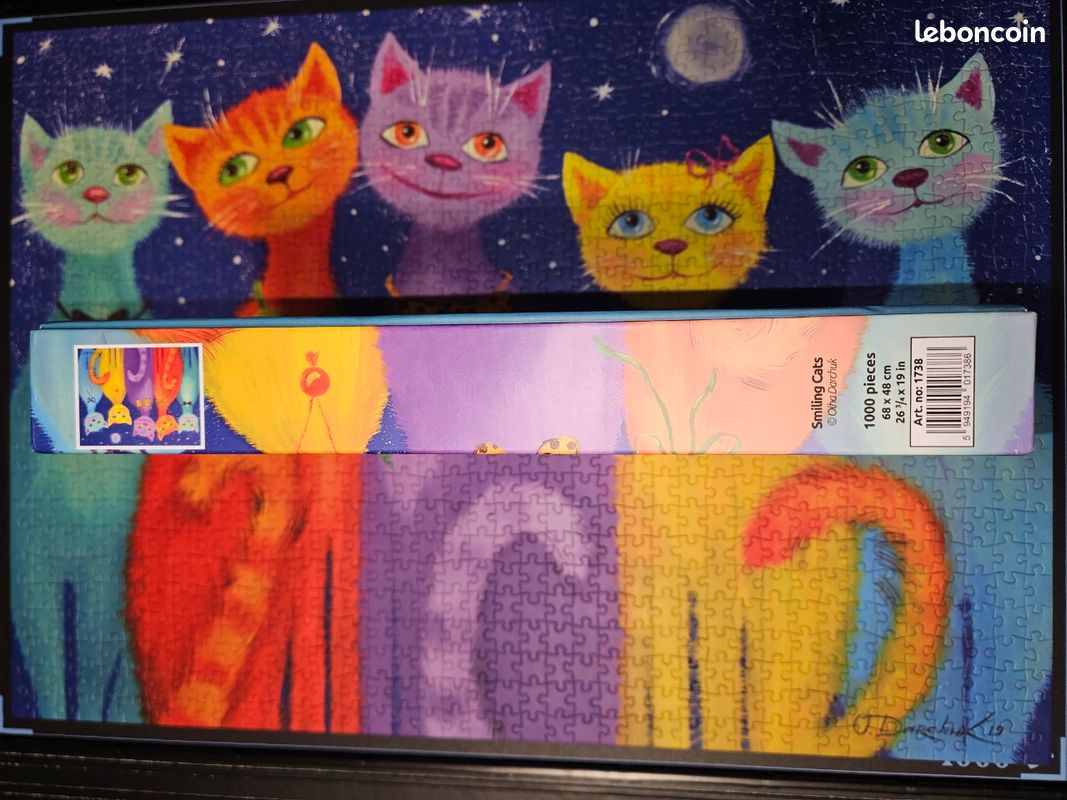 Puzzle 1000 Pezzi 'Smiling Cats' – Divertente E Colorato, Con Pezzi Unici E Finitura Opaca
