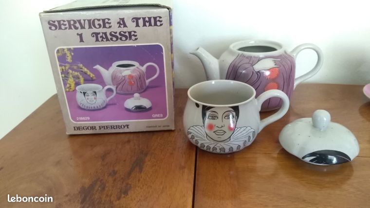 Service à Café égoïste Vintage 4 Pièces En Porcelaine Blanche Irisé, Signé