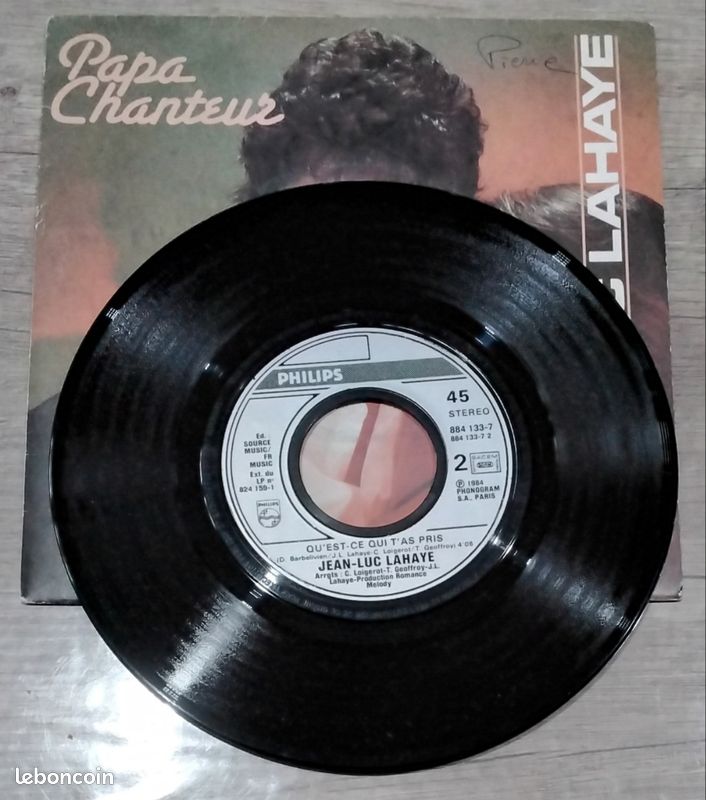 Vinyle 45 Tours 2 Titres Jean-Luc Lahaye Papa Chanteur (image 3)