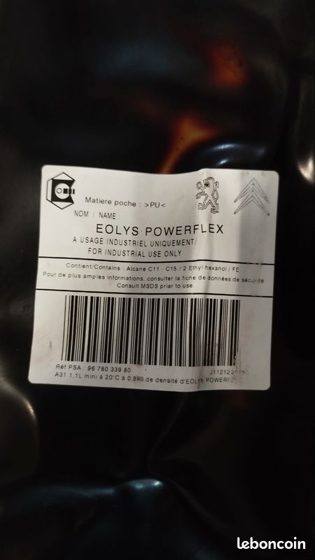 Poche Additif FAP Eolys Powerflex Pour DS3/C3 - Cérine 1.1L - 9678033980