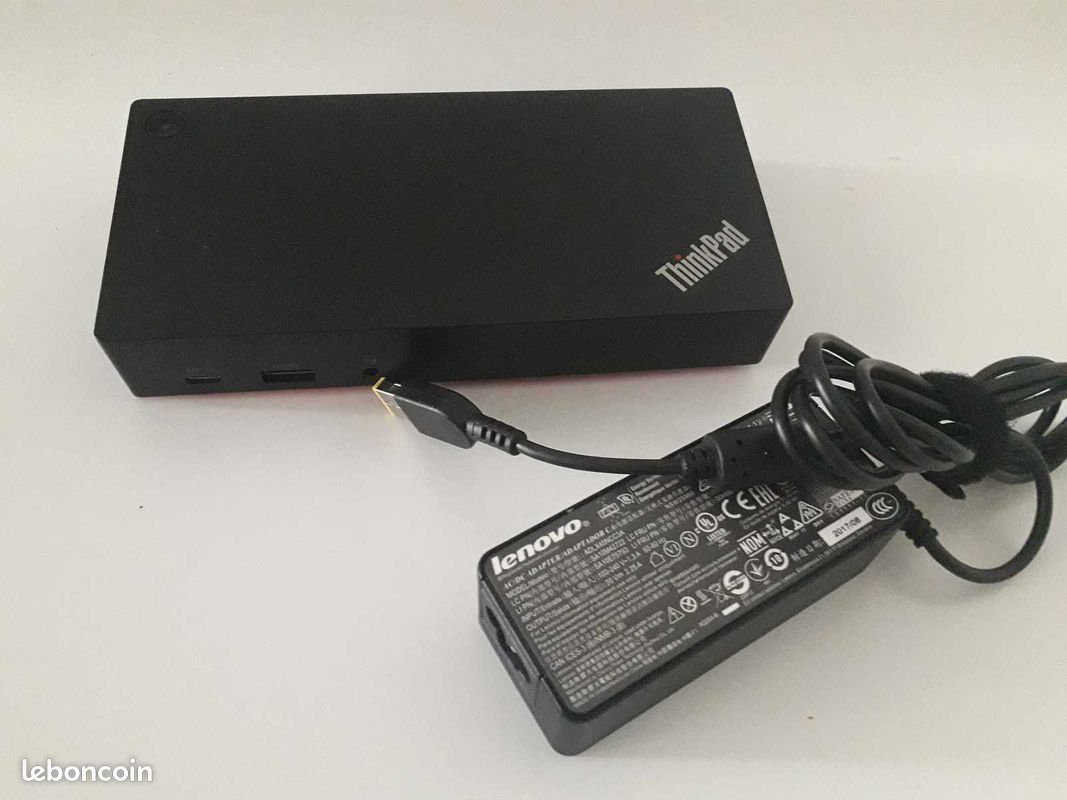 Station D'Accueil USB-C Lenovo ThinkPad Dock Gen 2 (Reconditionnée) - Compatible PC Portable, Ports Multiple