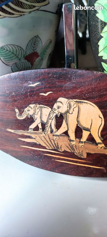 Panneau bois elephants - Décoration