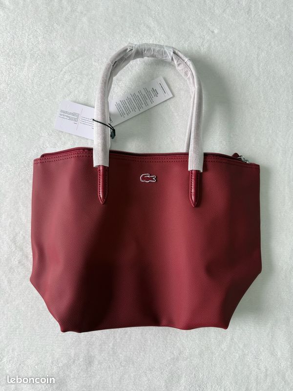 Petit Sac a main Lacoste rouge cabas a fermeture Accessoires