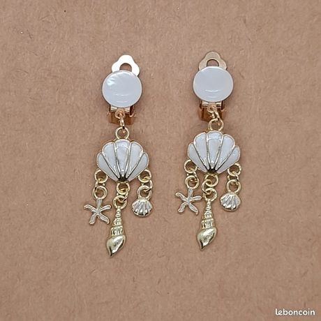 Ancienne Paire De Boucle D'oreille Plaquer Or Createur Boule Clips VPCP Perle