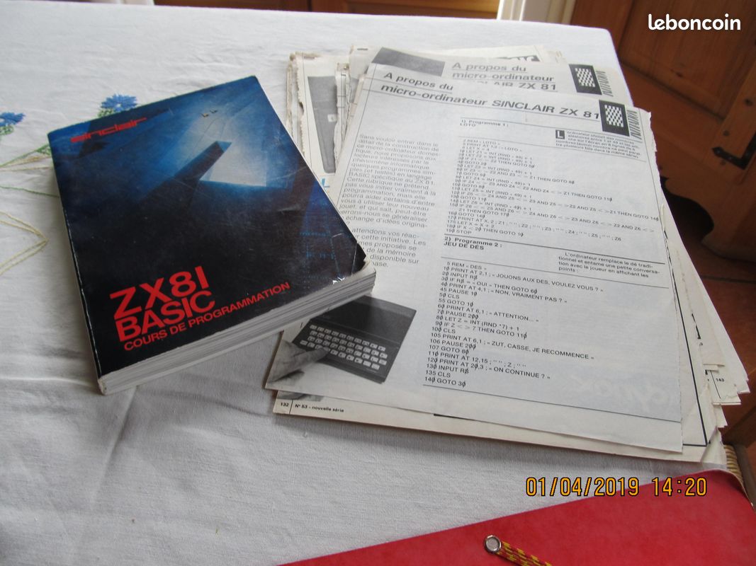 Ordinateur Sinclair ZX81 Avec Son Livre De Codage – Vintage, Très Bon état