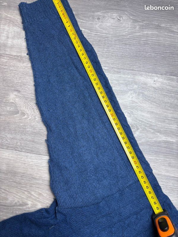 Cardigan Gilet Femme Lacoste Bleu Vintage Taille XL Logo Brodé (image 9)