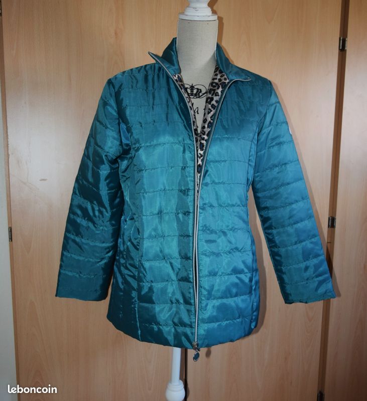 Veste zippée matelassée doublure imp léopard T 38/40 comme neuve