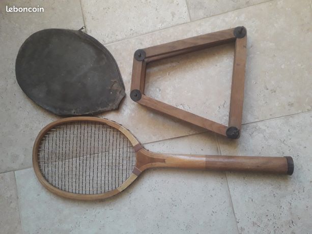 Ancienne Raquette De Tennis Davis Cup – Bois Vintage Avec Presse – État Correct
