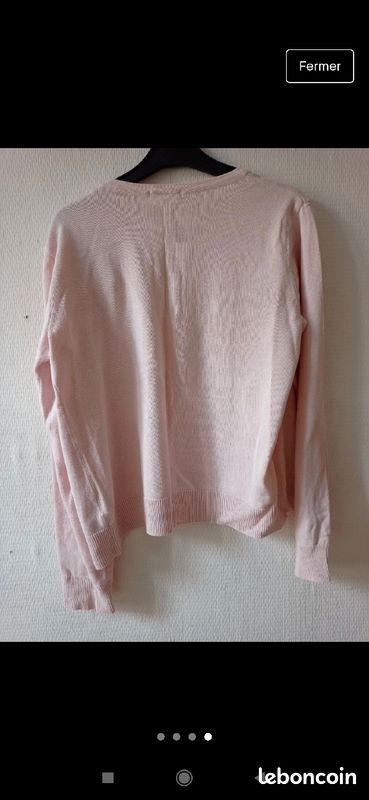 Lot de 2 gilets taille M, marque H&M, couleur rose et marron (image 5)