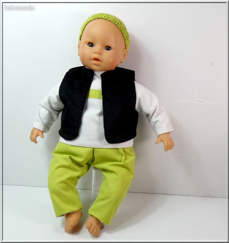Poupon Lila Chérie 42 cm : tunique, gilet et pantalon (image 1)