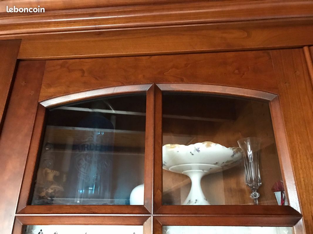 BUFFET VITRINE en merisier massif style Louis Philippe (image 3)
