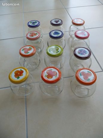 Lot De 12 Verres Rond Couvercle 212 Ml Basse Couleur Décor De Fruits To