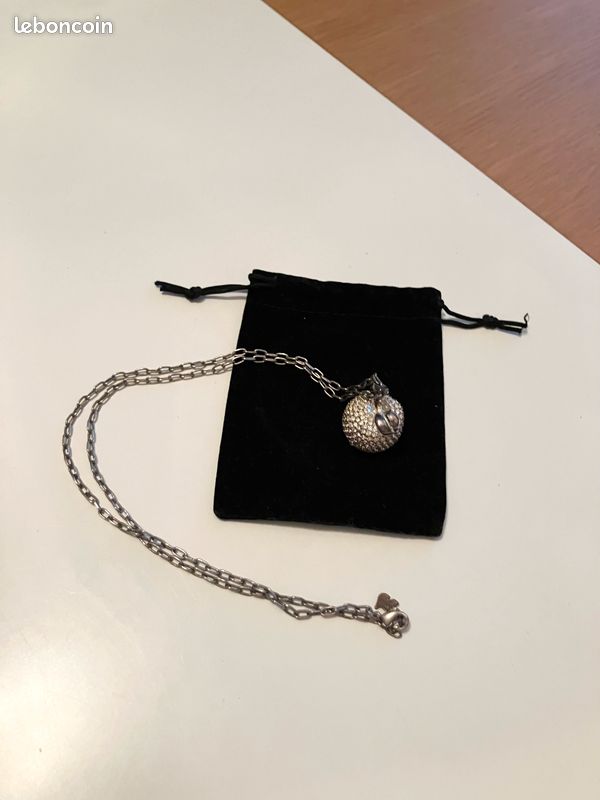 Collier/Sautoir Argenté Pomme Strass Agatha Vintage (image 2)