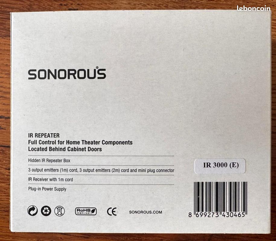 Répétiteur Infrarouge SONOROUS – Contrôle 6 appareils (image 2)
