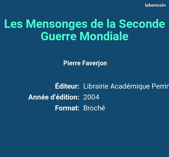 Les Mensonges de la Seconde Guerre Mondiale - Pierre Faverjon (image 2)