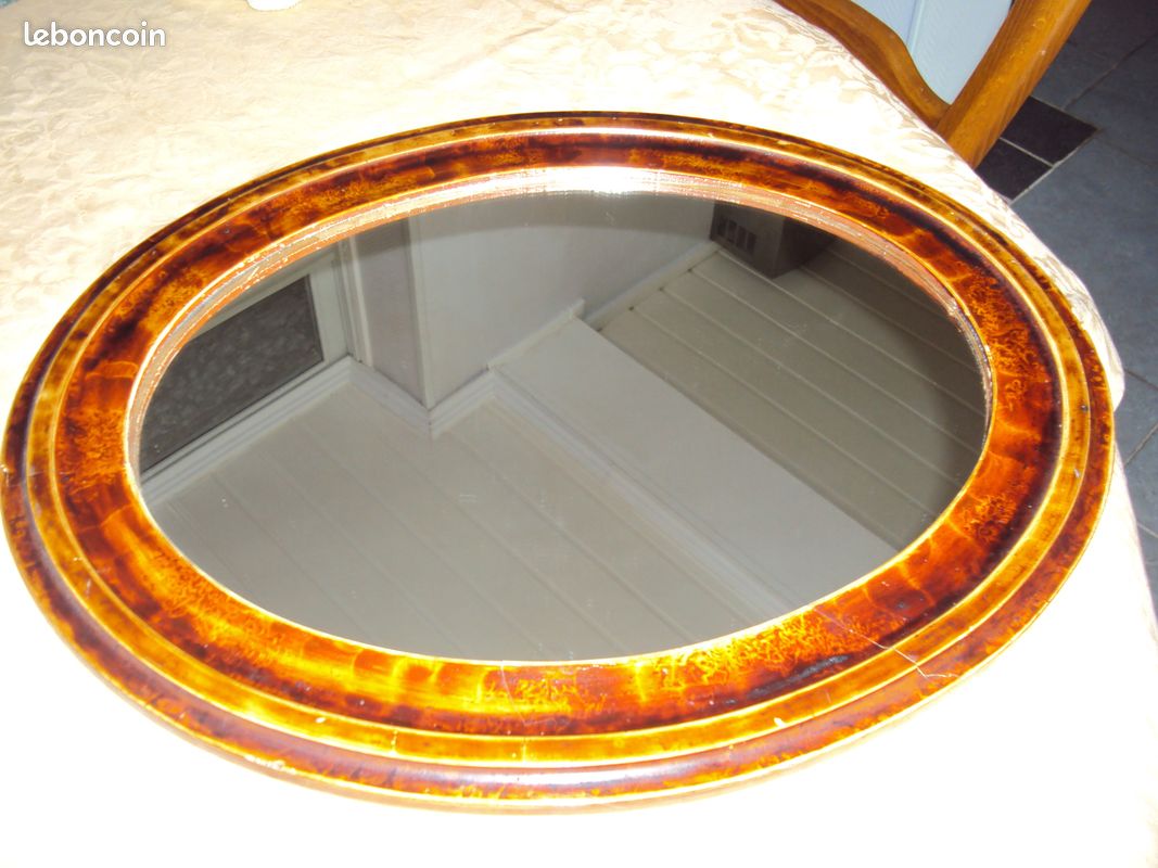 Miroir ovale cadre ancien (image 1)