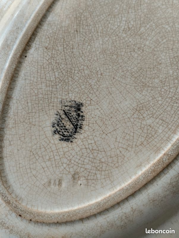 Plat vintage oval de présentation Sarreguemines (image 3)
