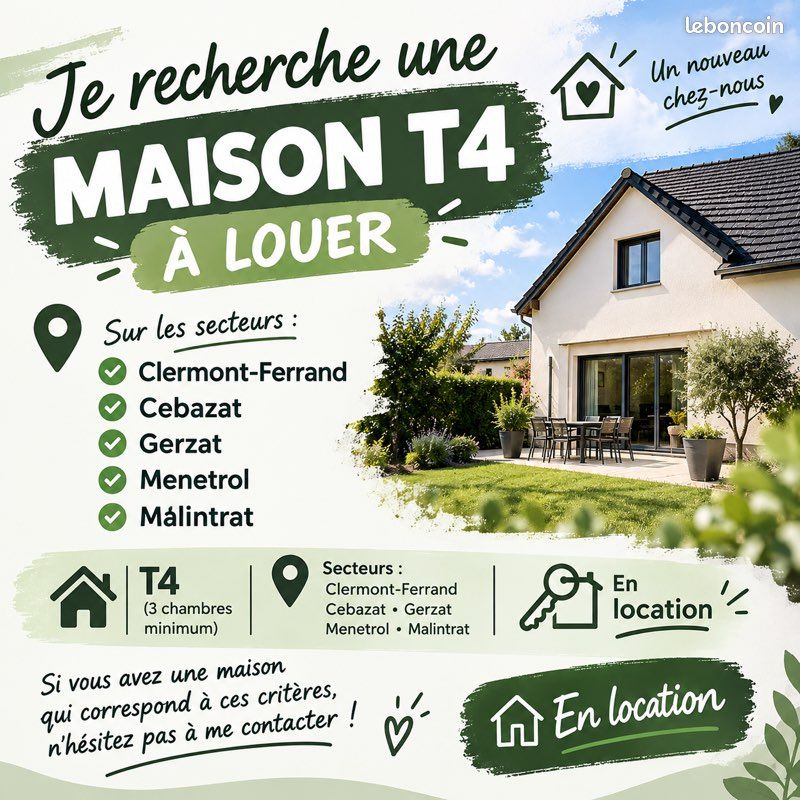 Maison 4 pièces 100 m² · à Clermont-Ferrand · 100 m² · 950 €/mois