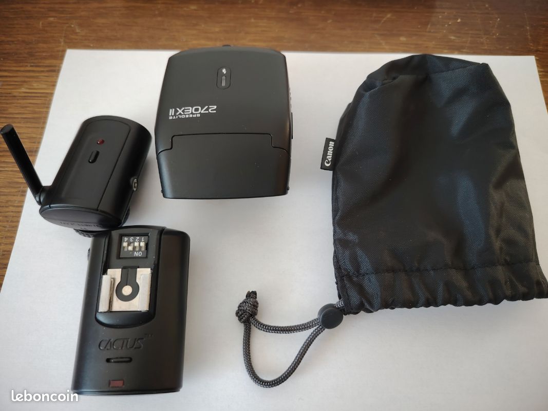 Flash Canon Speedlite 270EX II + déclencheur sans fil Cactus + pochette - Photo, audio & vidéo