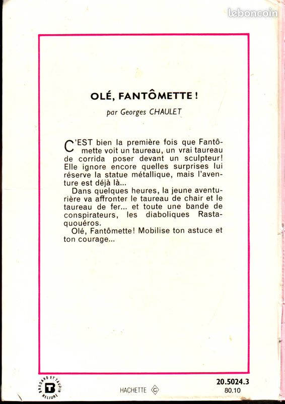 Fantomette, Olé Fantomette par Georges Chaulet ( Occasion en très bon état ) (image 2)
