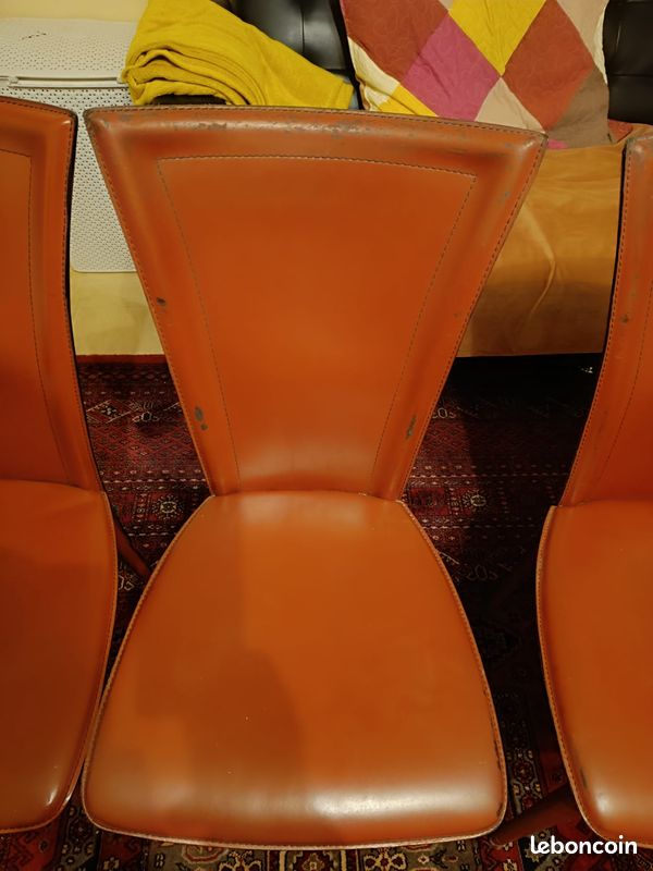 Chaises en cuire lot de 4 (image 8)