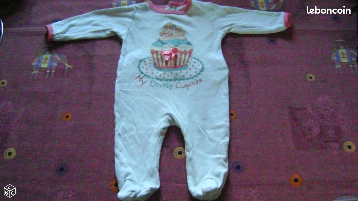 Pyjama coton In Extenso (62 cm) 3 mois (Mélanie) (image 1)