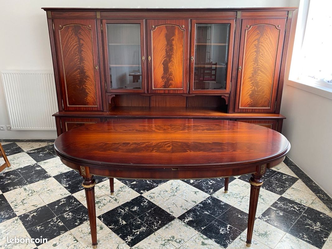 Living et table, acajou massif, style Louis 16, DANJOU BODA (image 2)