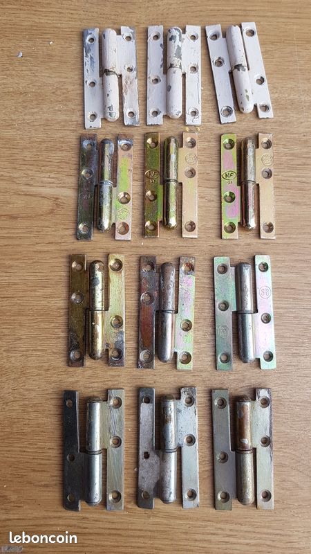 Lot De 4 Paumelles / Gonds De Fenêtre - Ancien Stock Quincaillerie Acier