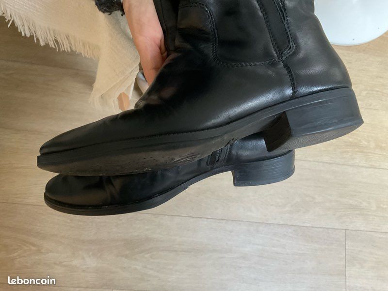 Bottes en cuir femme haute noire geox (image 4)