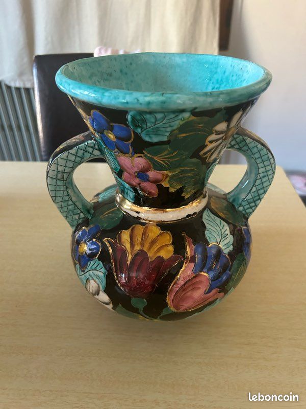 Vase Vallauris vintage décor main (image 1)