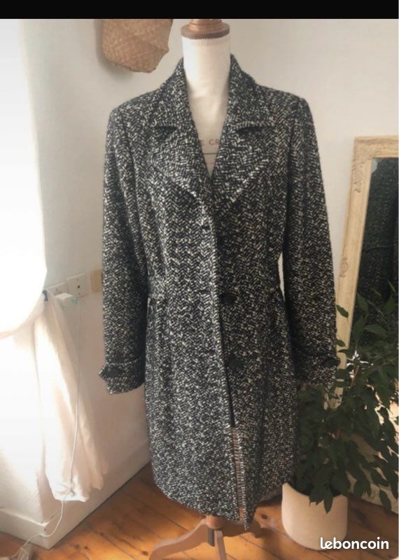 Manteau Max Mara noir et blanc (image 1)