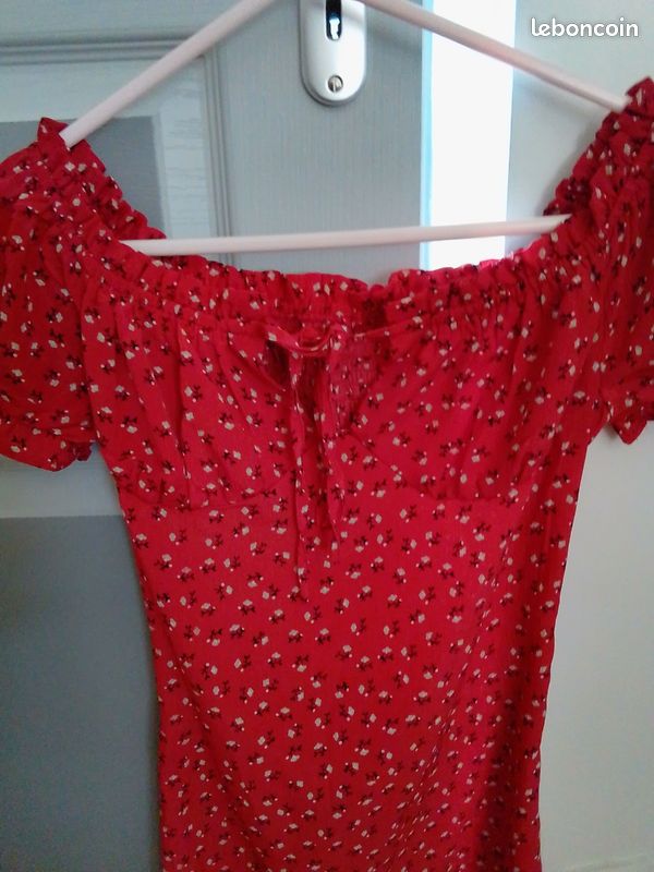Robe Rouge à fleurs été Pimkie Vêtements