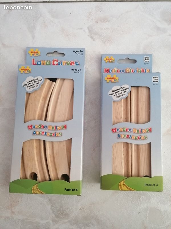 2 paquets de 4 rails courbes en bois (image 3)