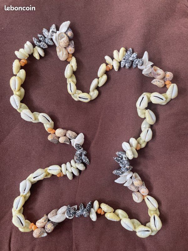 Collier Coquillages Style Tahitien - 10 Pouces, Sautoir Ethnique Occasion