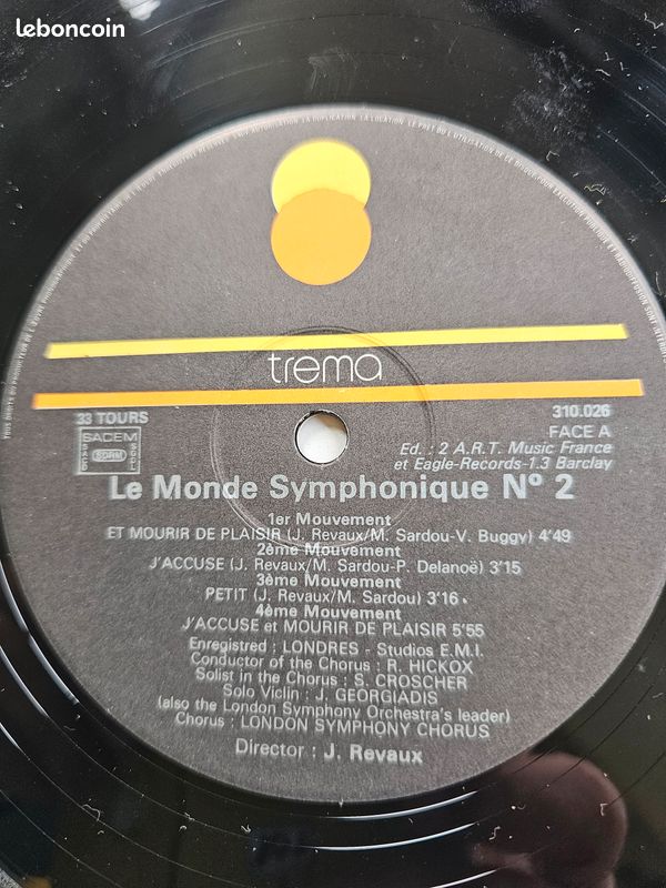 S disque vinyle 33T MICHEL SARDOU - le monde symphonique - port réduit (image 4)