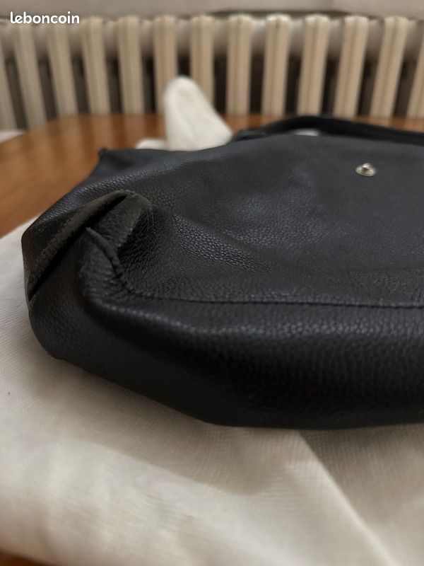 Sac Longchamp Le Pliage Cuir noir authentique - Tres bon etat avec pochette (image 8)