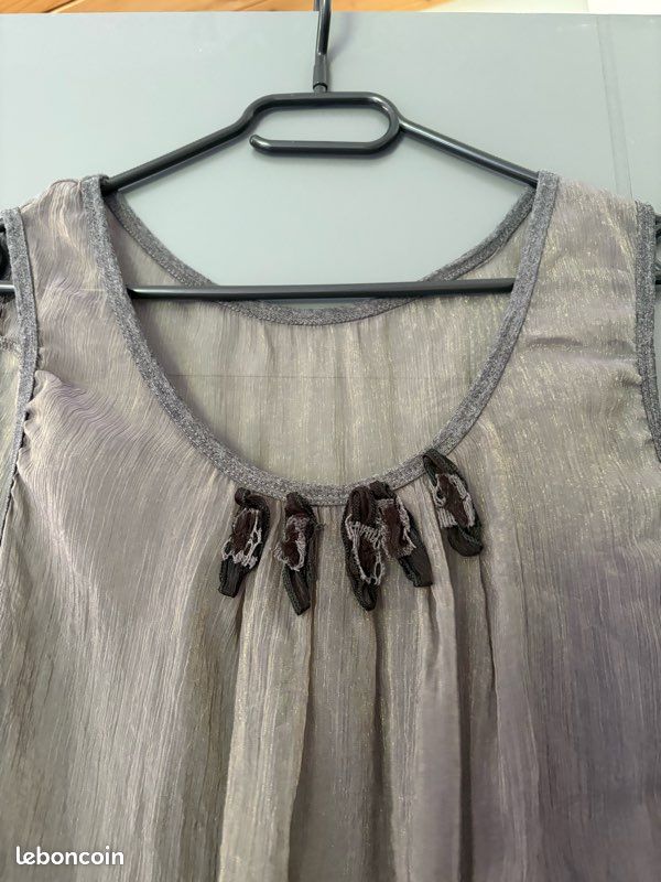 Blouse en voile pailleté femme taille L Vêtements