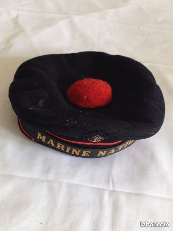 BERET NOIR TROUPES DE MARINE 1992 - TAILLE 55 #1
