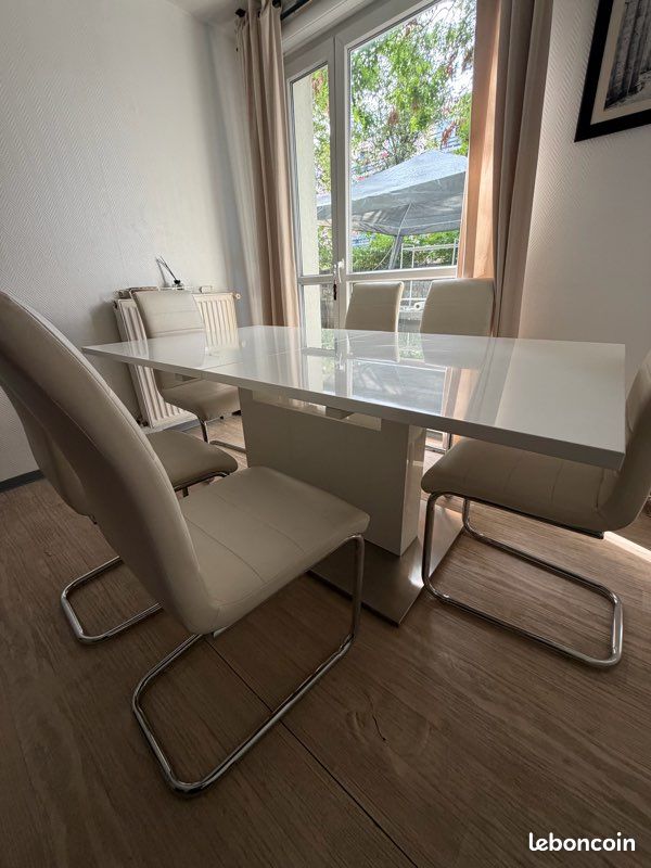 Table de salle à manger , extensible, 180(280)X100X77 plus 6 chaises (image 2)
